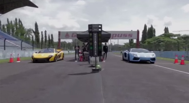 Lamborghini Aventador bat luc truoc McLaren P1 hinh anh