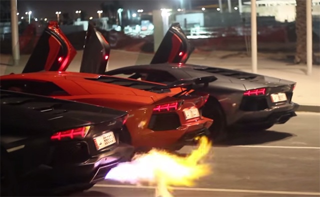 3 sieu xe Lamborghini Aventador thi tai khac lua hinh anh