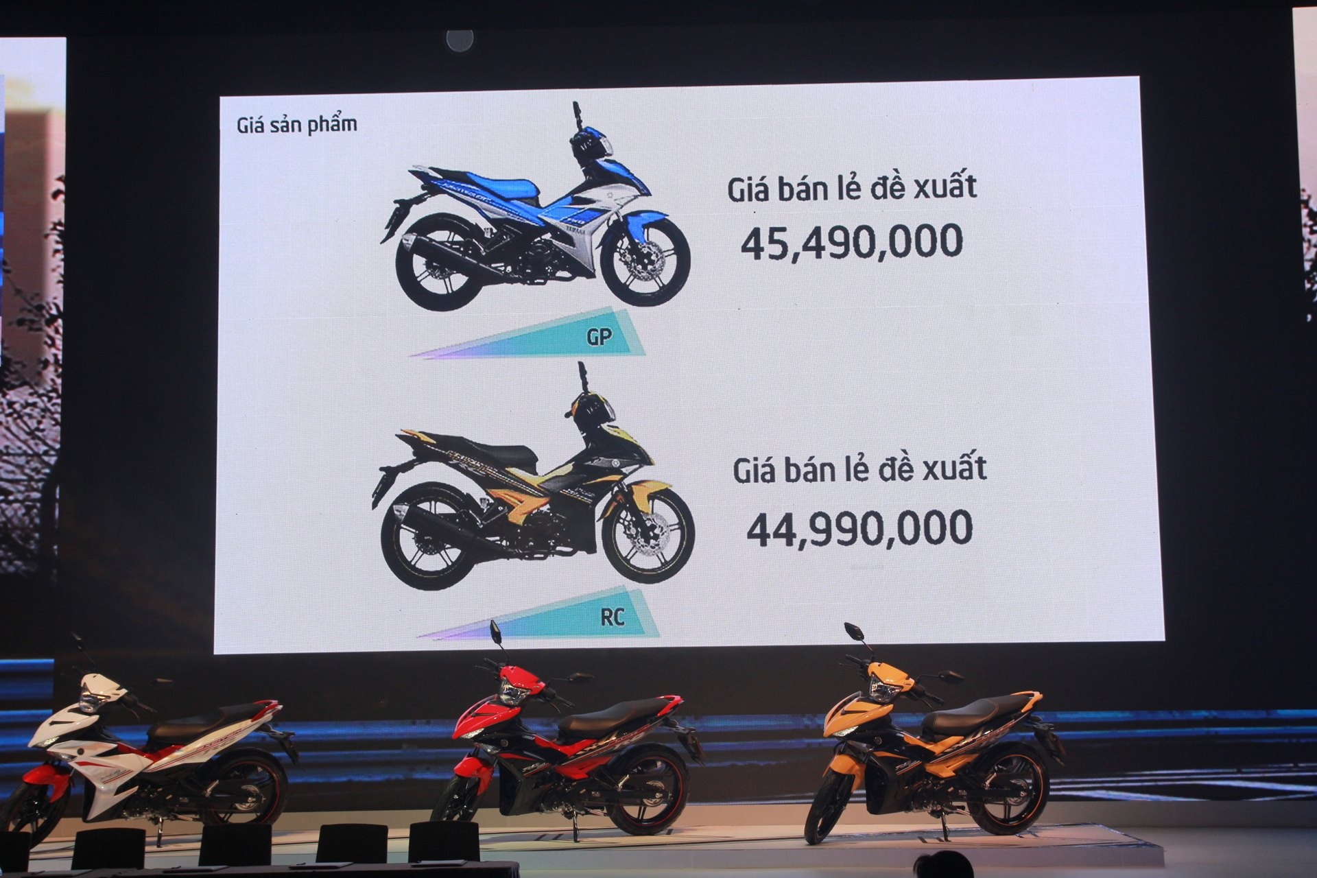 Giá bán dành cho hai phiên bản của Exciter 150. Ảnh: Quốc Huy.