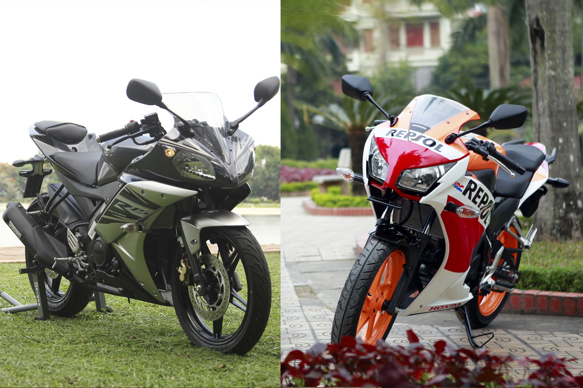 Do dang Yamaha R15 va Honda CBR150R 2015 hinh anh