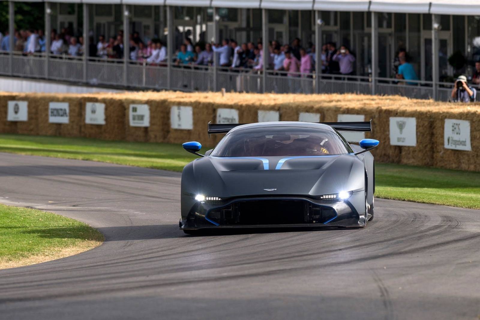 The aforementioned 7.0-litre V12 is coupled with an Xtrac six-speed sequential transmission related to the system from the Aston Martin Vantage GTE race car. Drive is then sent through the rear wheels. 