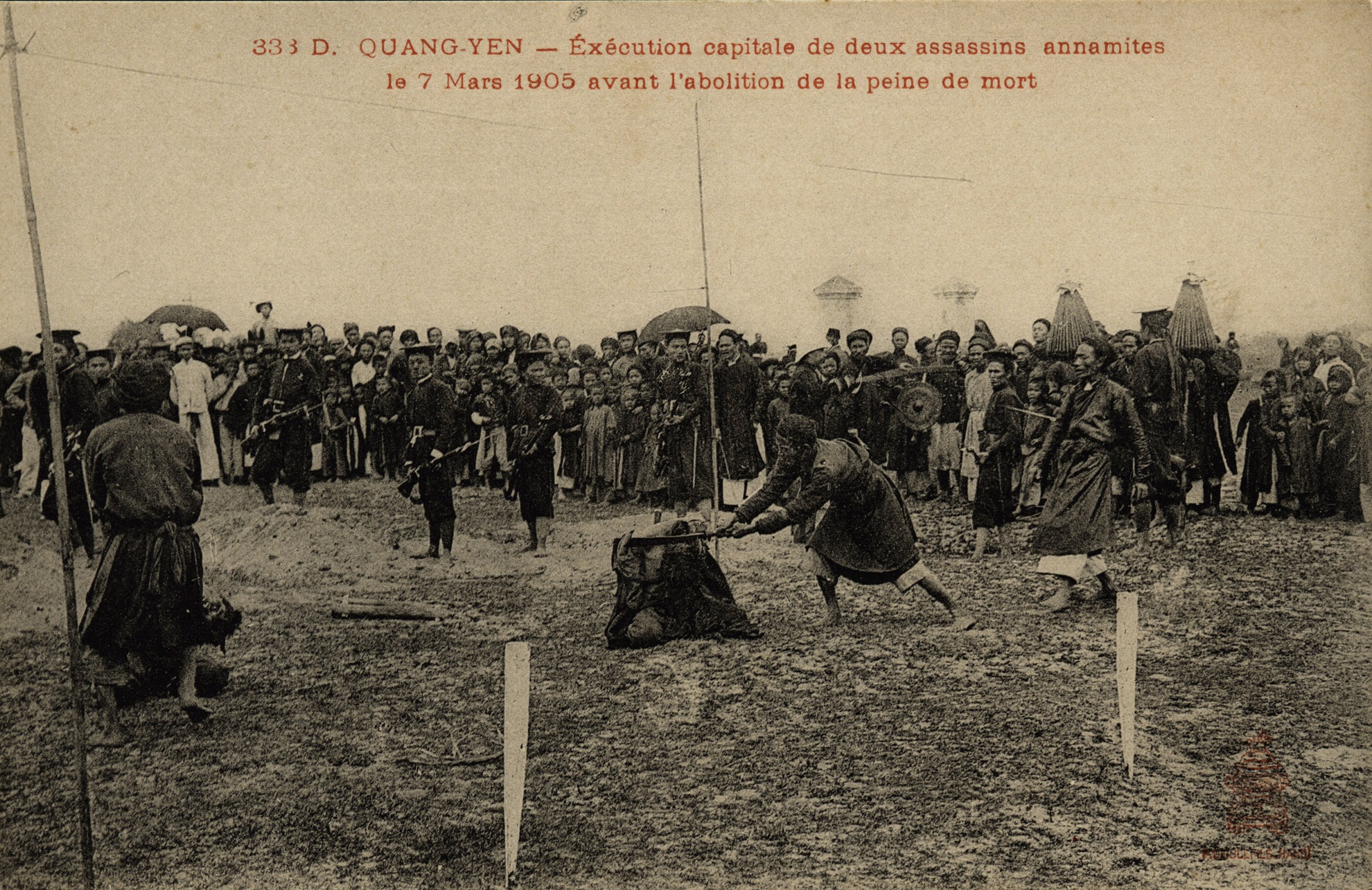 Bức ảnh mô ta cảnh xử chém những người theo Nghĩa quân Yên Thế.