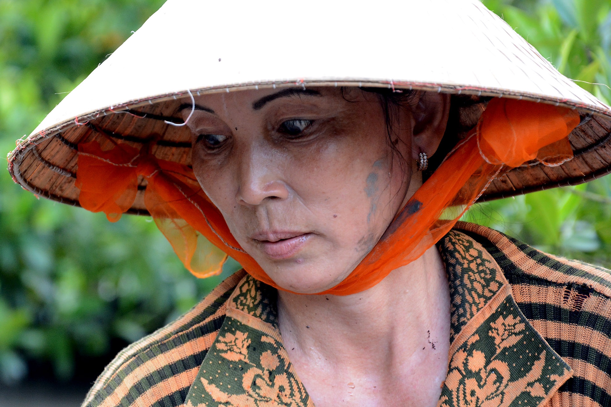 Với một số người thì hái và bán dừa nước là thu nhập chính. Chị Hồng một mình nuôi 5 đứa con từ khi chồng qua đời bằng chính những trái dừa nước này. 