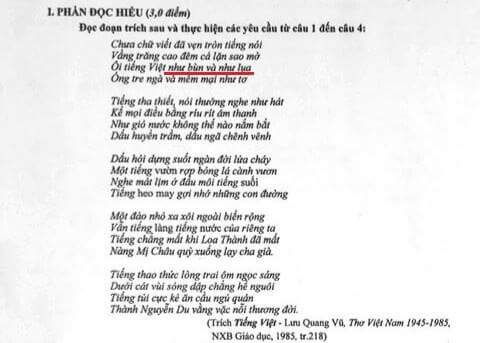 Tranh cai ve cau tho cua Luu Quang Vu trong de thi Van 2016 hinh anh