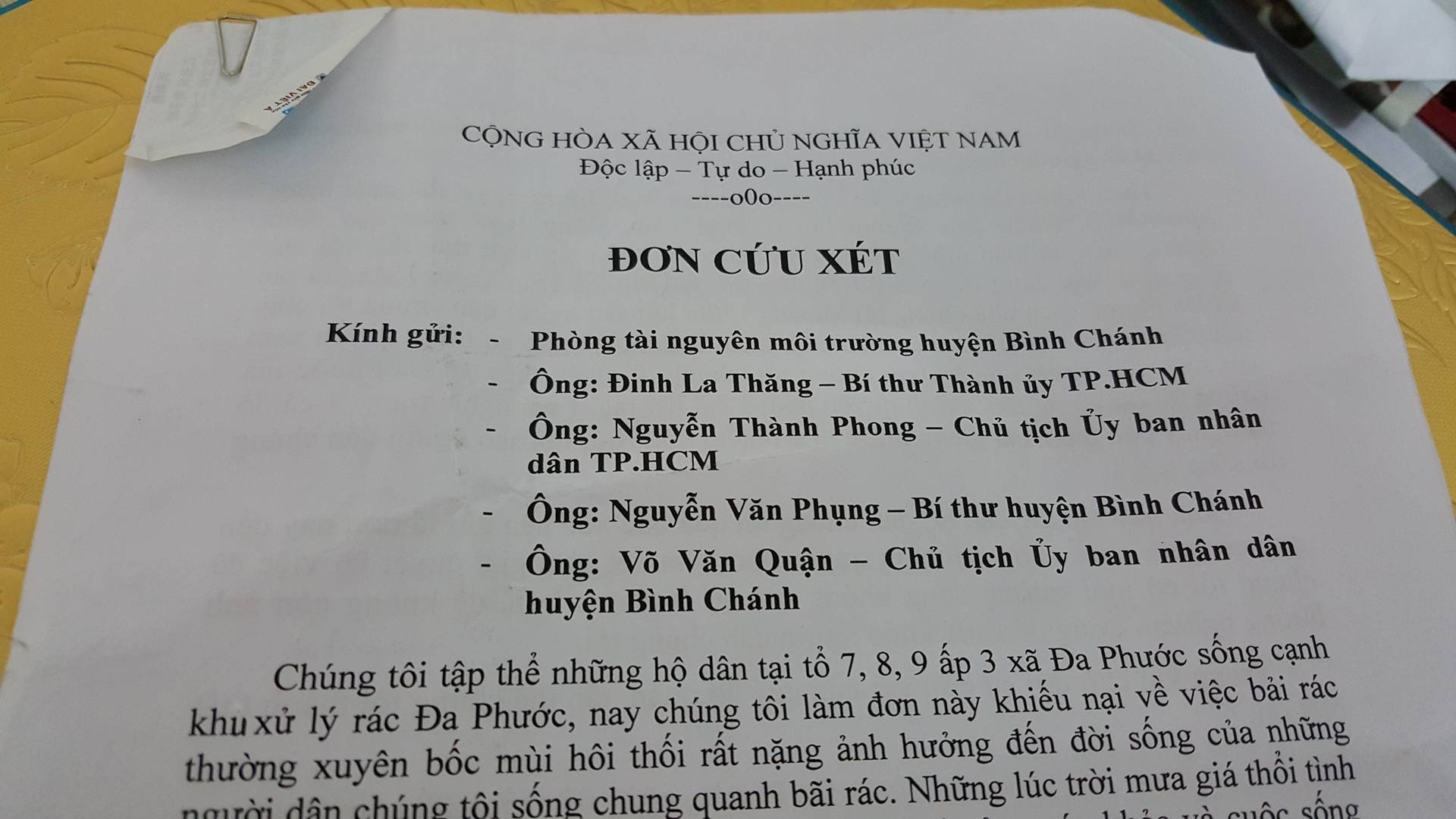 Dan Da Phuoc gui don cau xet anh 1