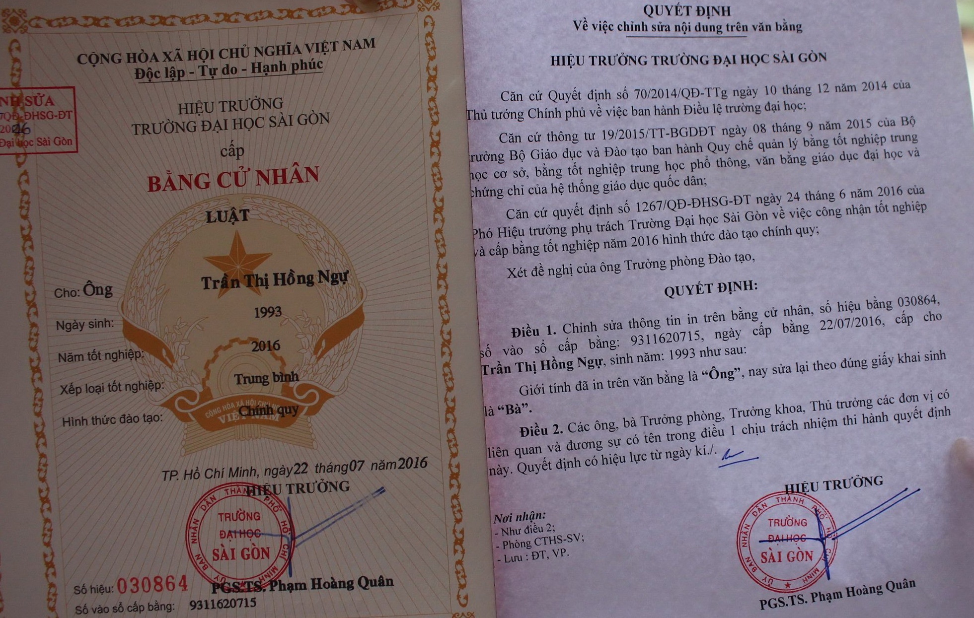 DH Sai Gon cap bang nham gioi tinh cho sinh vien hinh anh