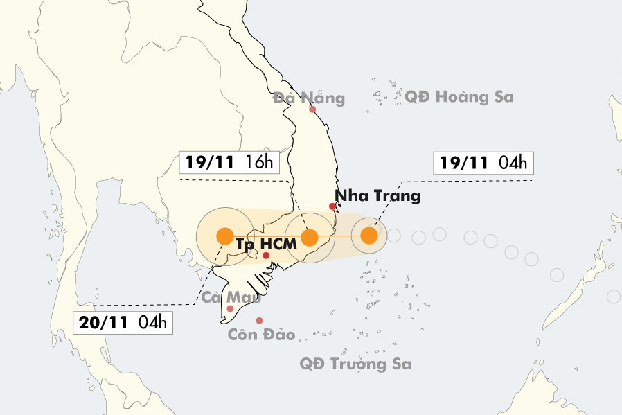 Bao so 14 da suy yeu thanh ap thap nhiet doi gan bo hinh anh