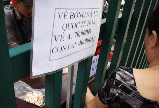 Giá vé giải u21 Quốc tế