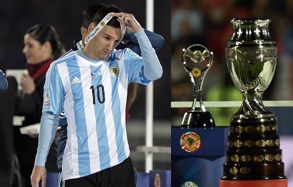 Messi that vong coi bo huy chuong bac khi di qua cup vo dich hinh anh