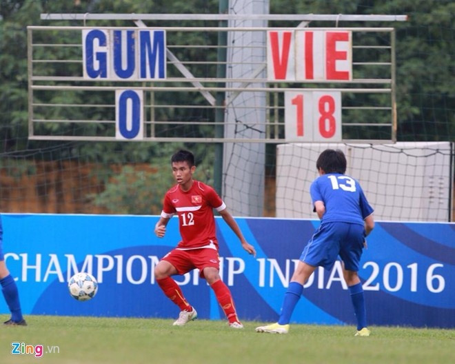 U16 Việt Nam giành chiến thắng đậm trước U16 Guam.