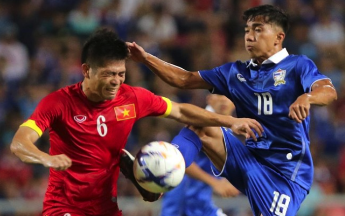 Tuyen Thai Lan thach Viet Nam choi doi cong o My Dinh hinh anh