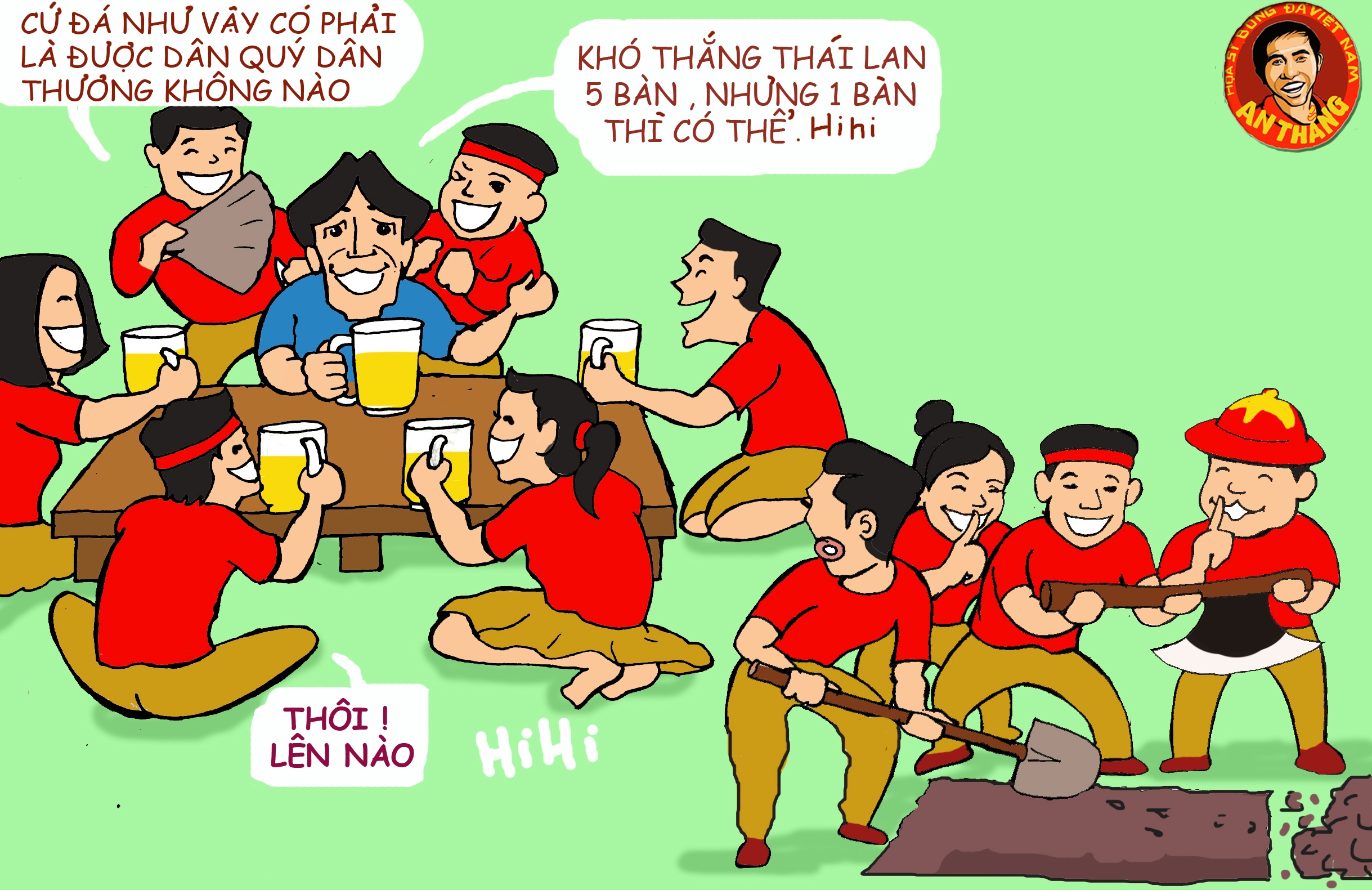 Bức 10 : Sau trấu với IRAQ thì hlv Miura phần nào đã lấy lại được  niềm tin của NHM. Đã không còn những phá bóng chặt chém của một kẻ tiều phu trước kia . Và tất cả đều háo hức cuộc tiếp đón với các cầu thủ Thái Lan.