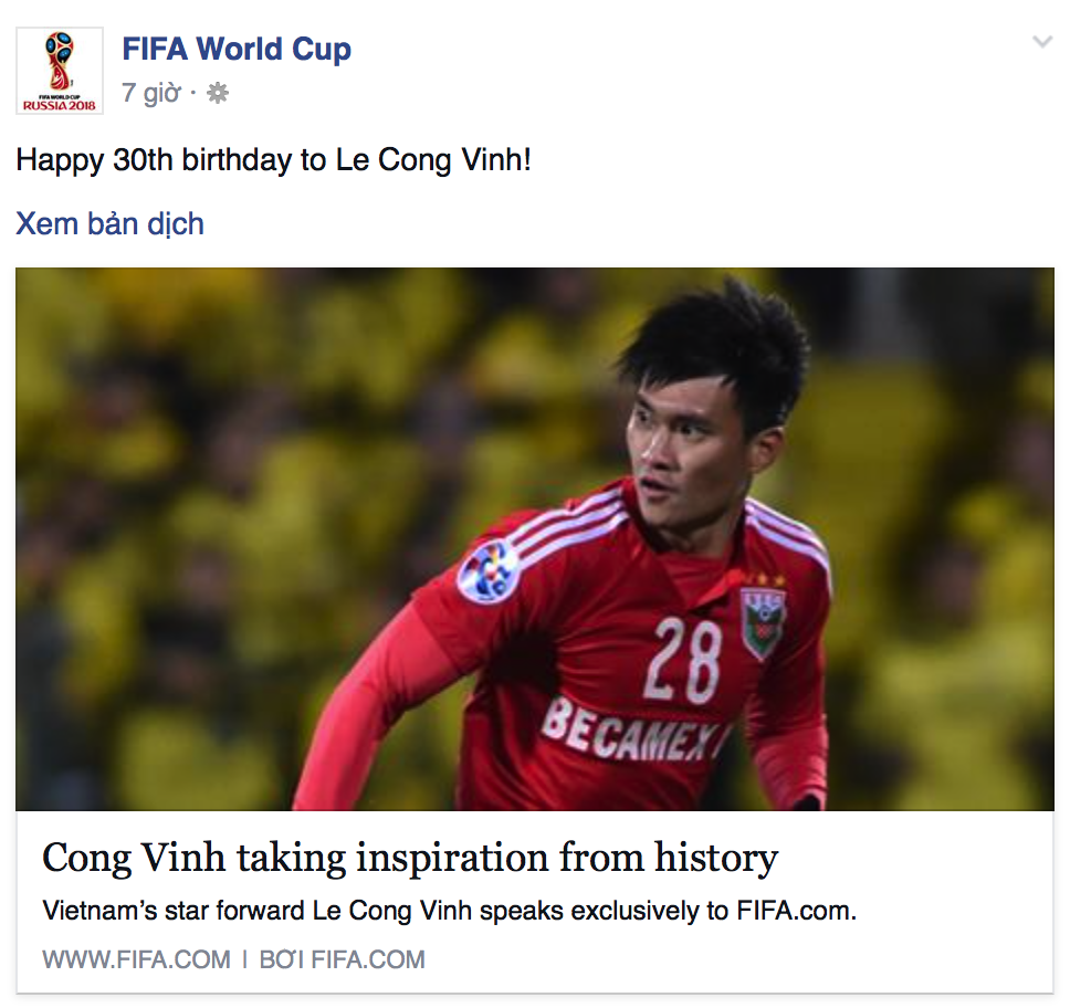 FIFA chuc mung sinh nhat Cong Vinh hinh anh