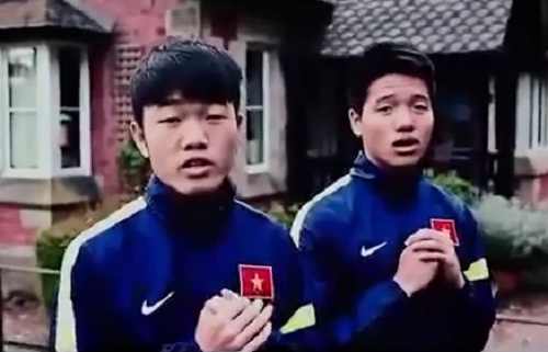 Cau thu U23 Viet Nam chuc Tet nguoi ham mo tu Qatar hinh anh