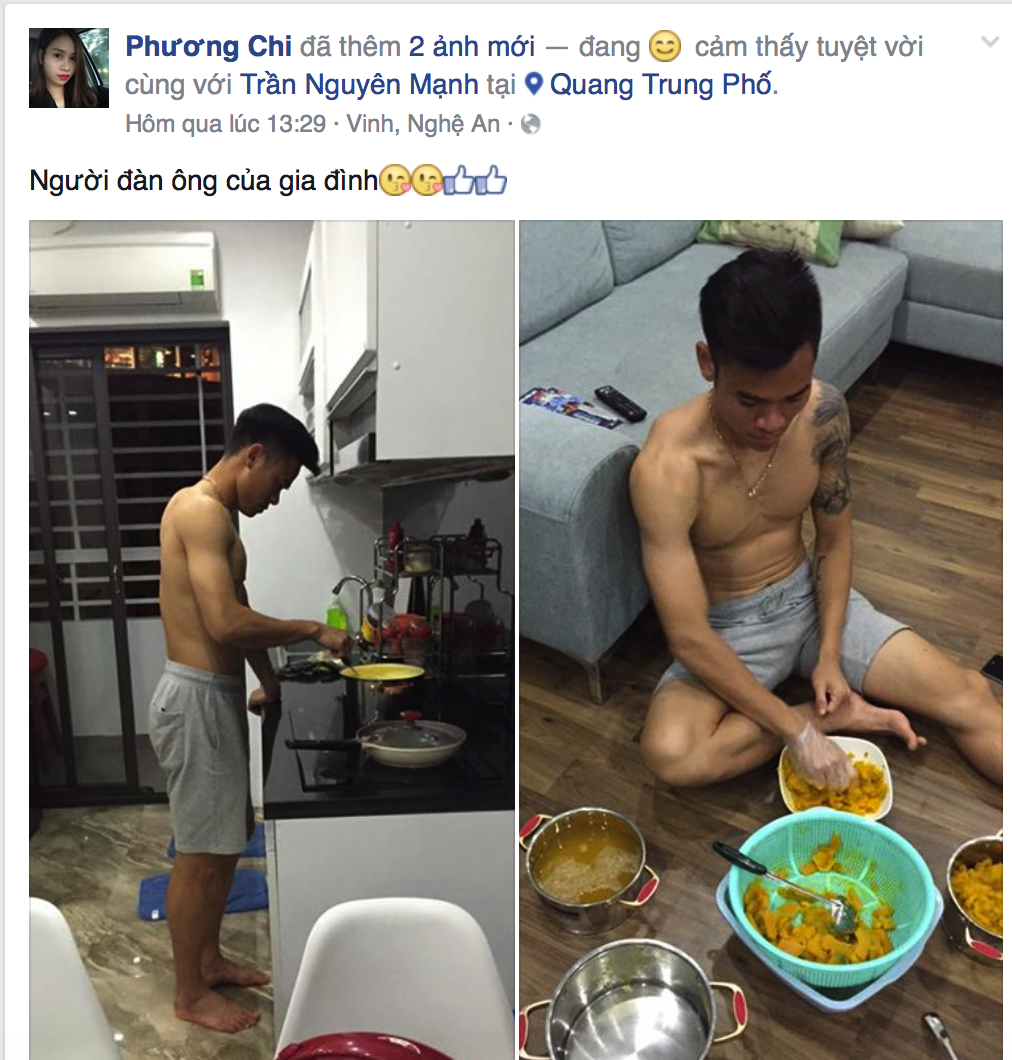 Nguyên Mạnh vào bếp chăm vợ bầu ảnh 1 Nguyen Manh vao bep cham vo bau anh 1