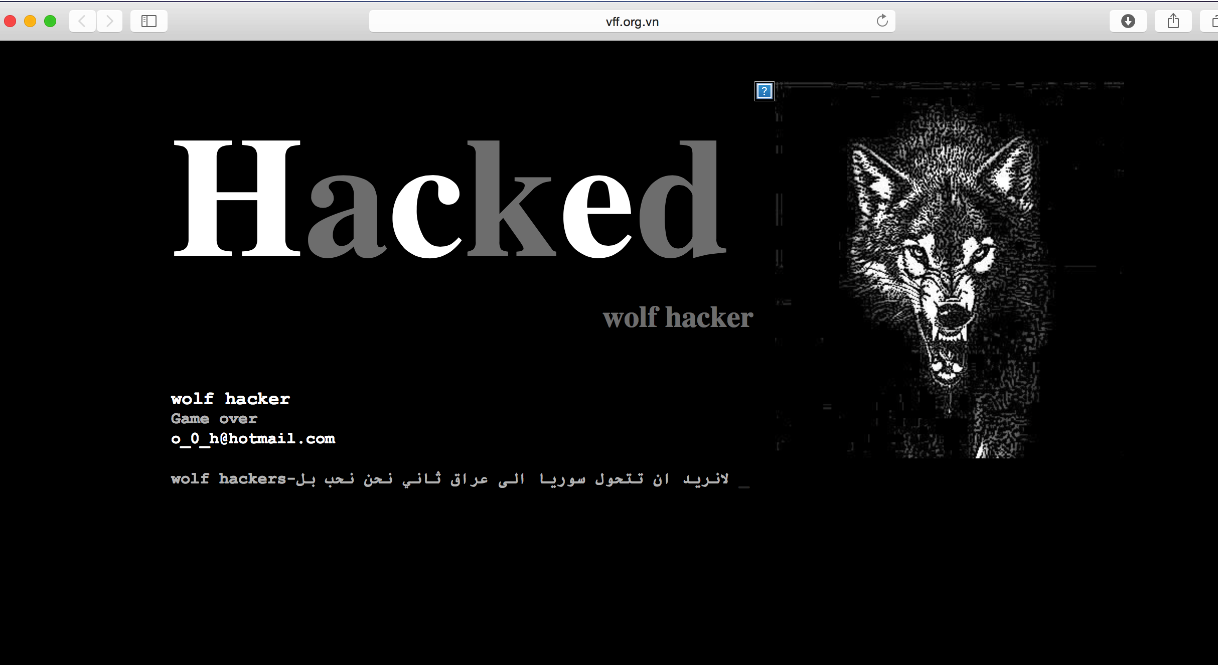 Trang chu VFF bi hacker tan cong hinh anh