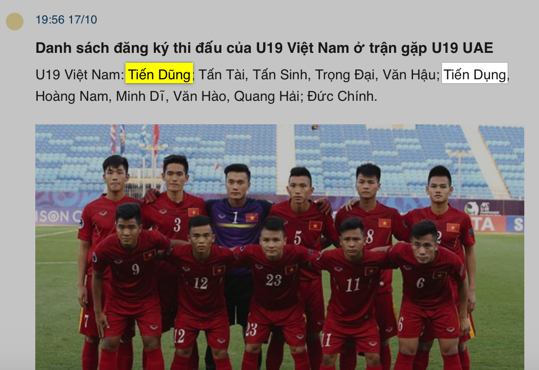 Thủ môn U19 VN từng đá trung vệ ảnh 1 Thu mon U19 VN tung da trung ve anh 1