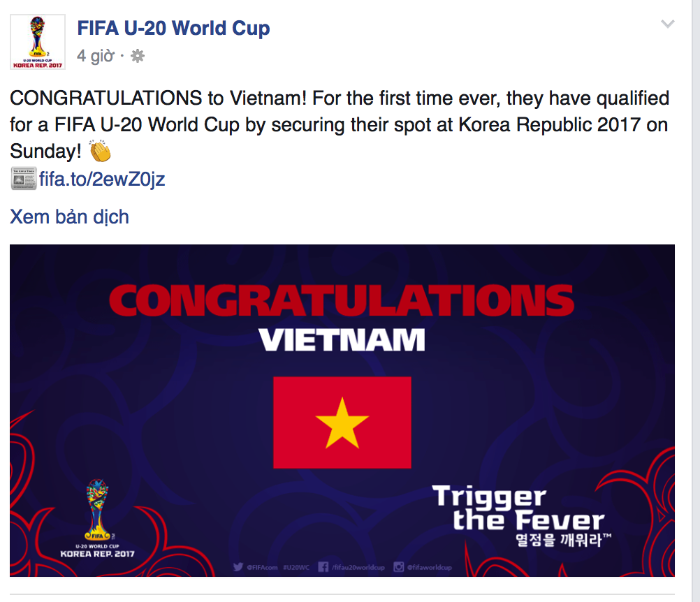 FIFA chuc mung U19 Viet Nam, anh 1