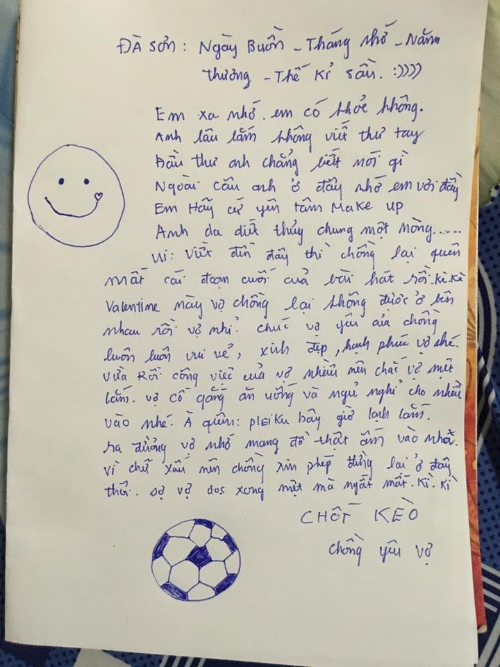 Cau thu viet thu tay ngay Valentine anh 1