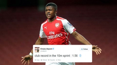 Akpom phá vỡ kỷ lục chạy nước rút 10m của Walcott.