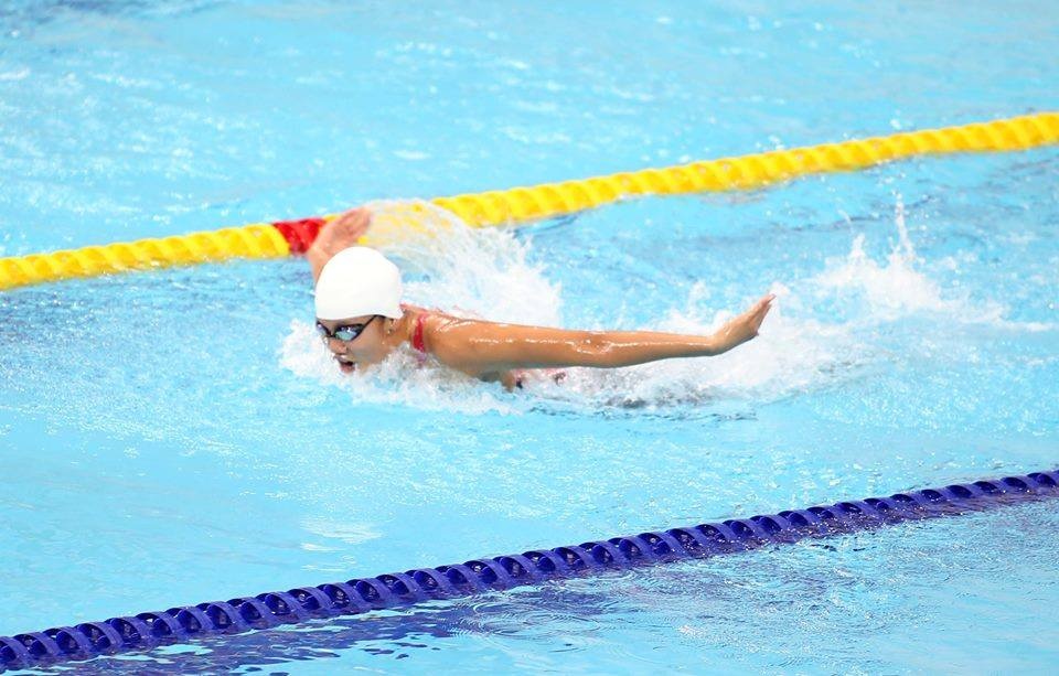 Ánh Viên nước rút về đích. Ảnh: Hồng Vân.