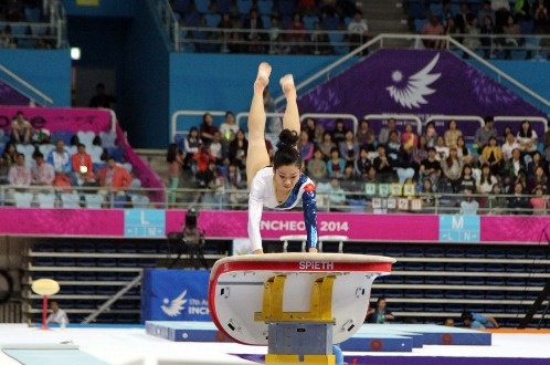 Phan Thị Hà Thanh ở đợt thi chung kết. Ảnh: N.K/Tuổi trẻ.