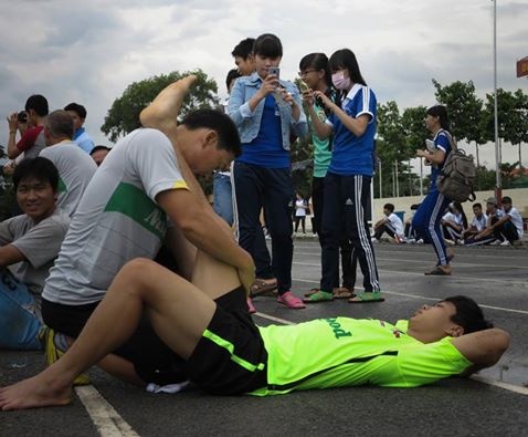 Công Phượng bị chấn thương trước trận đấu với U21 Sydney. Ảnh: Lê Hồ.