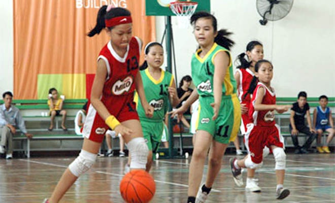 Ket thuc giai bong ro hoc sinh tieu hoc Ha Noi 2014 hinh anh