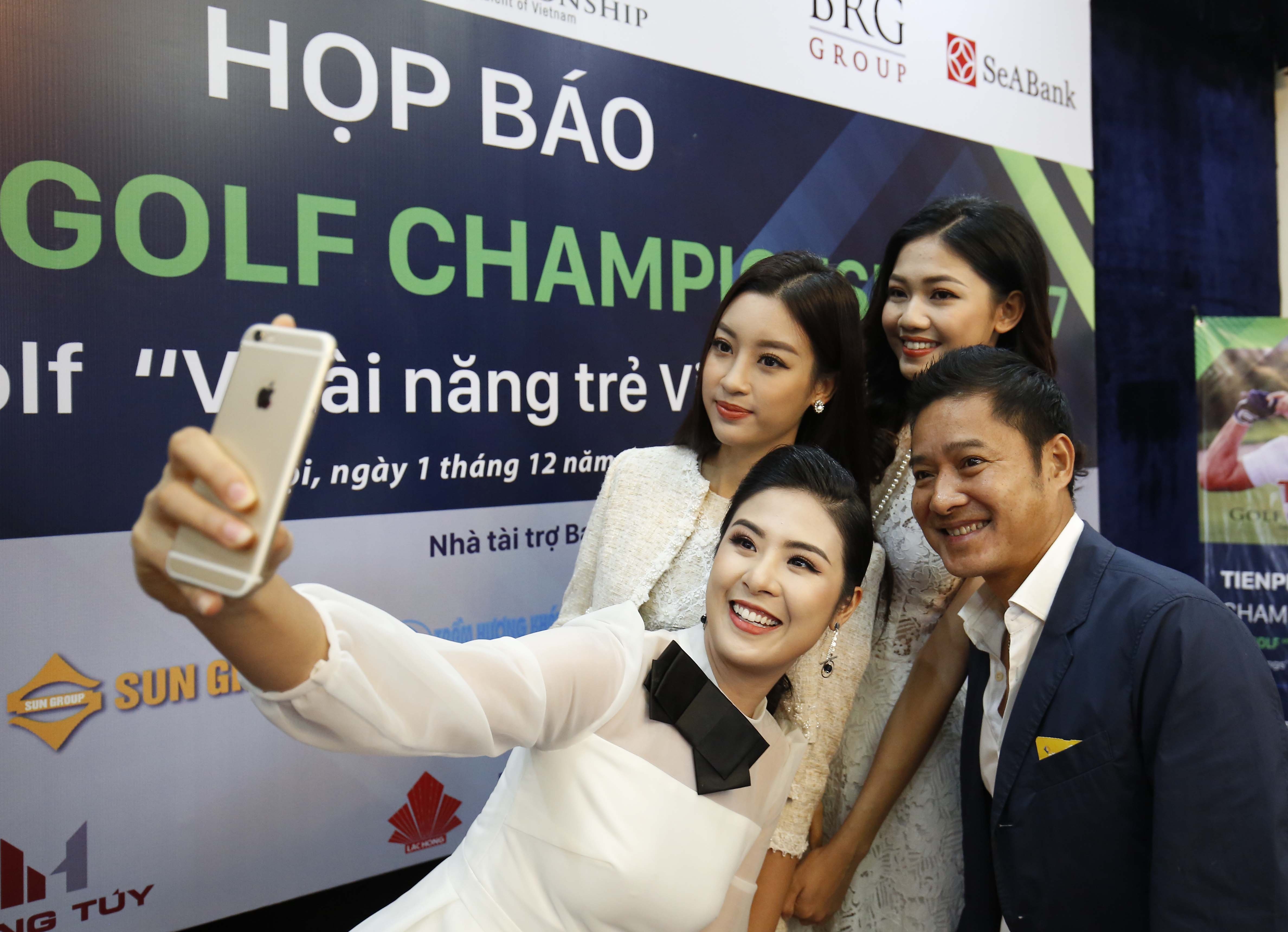 Hoa hau My Linh va danh thu Hong Son cung du giai golf hinh anh