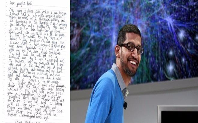 CEO Google tra loi thu xin viec cua co be 7 tuoi hinh anh