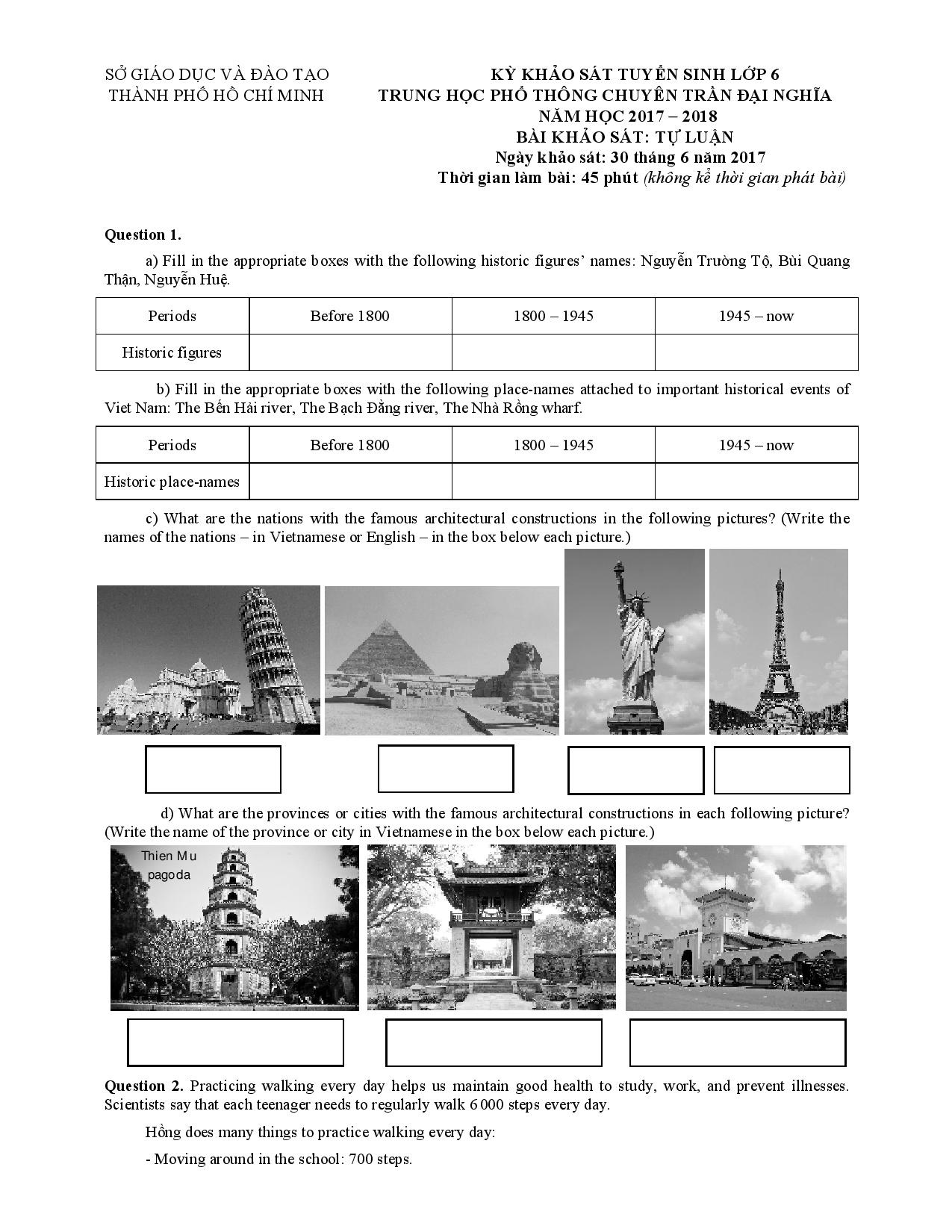 de va dap an bai khao sat Tieng Anh anh 1