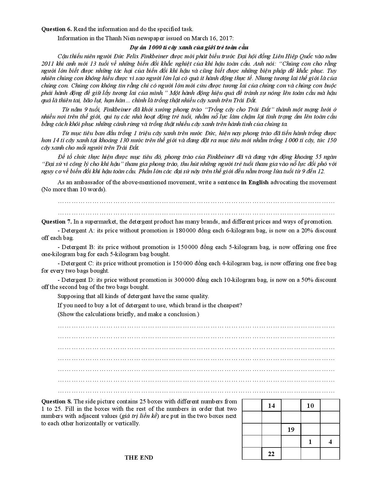 de va dap an bai khao sat Tieng Anh anh 3