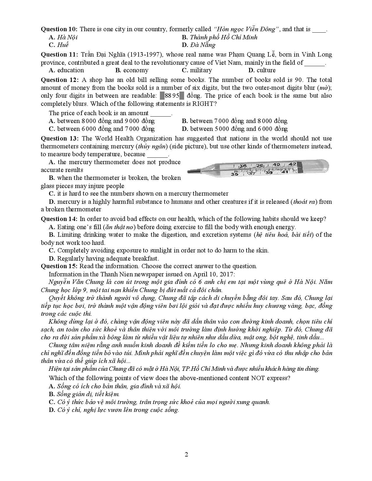 de va dap an bai khao sat Tieng Anh anh 6