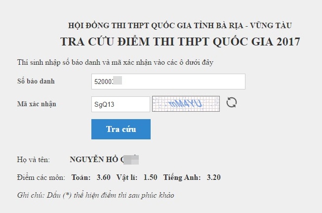 điểm thi THPT 2017 ảnh 1 diem thi THPT 2017 anh 1