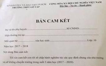 Truong THPT Go Vap bat ky cam ket khong chuyen truong trong 3 nam hinh anh