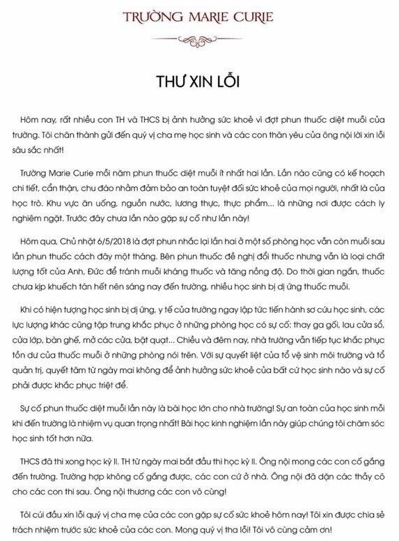 Hàng chục học sinh trường Marie Curie bị dị ứng ảnh 1 Hang chuc hoc sinh truong Marie Curie bi di ung anh 1