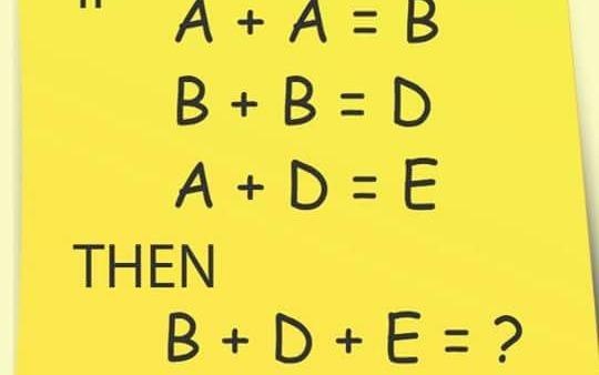 Ban mat bao lau de tinh B + D + E = ? hinh anh