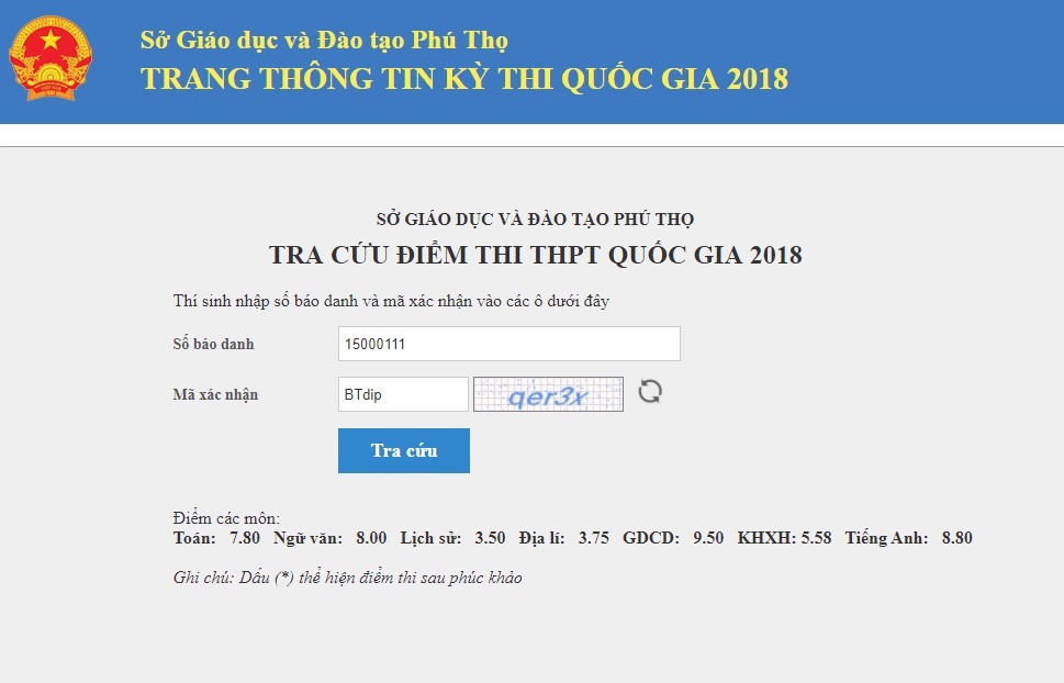 điểm thi thpt quốc gia 2018 ảnh 1 diem thi thpt quoc gia 2018 anh 1