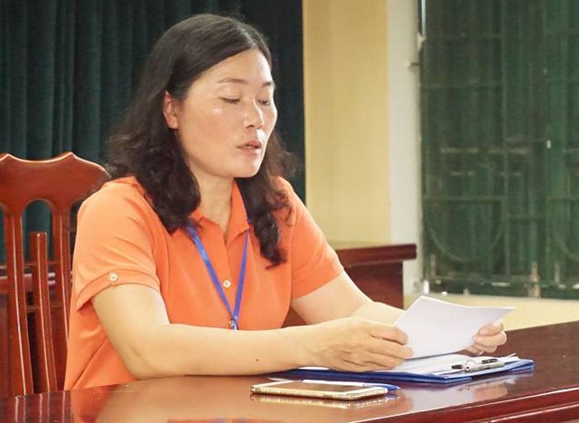 Hieu truong truong Tieu hoc Son Dong bao cao khong dung ve lam thu hinh anh