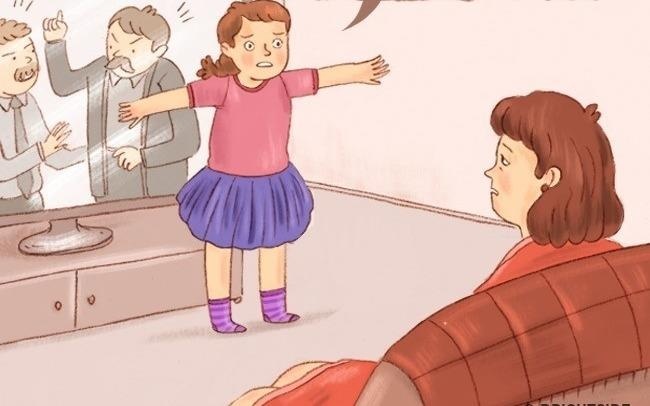 Loat tranh vui khi con doi vai voi bo me hinh anh