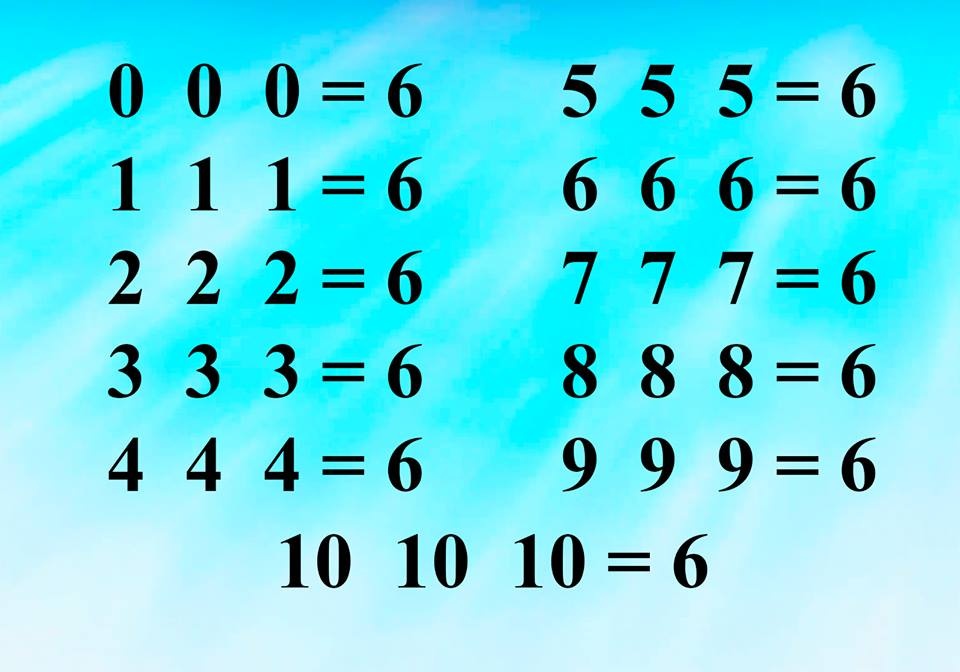 Dung cac phep toan thong dung tao phuong trinh bang 6 trong 6 giay hinh anh
