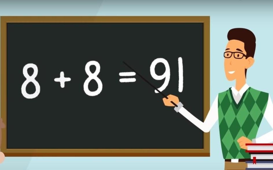 Lam the nao de sua phep tinh 8 + 8 = 91 thanh dung ma khong doi so? hinh anh
