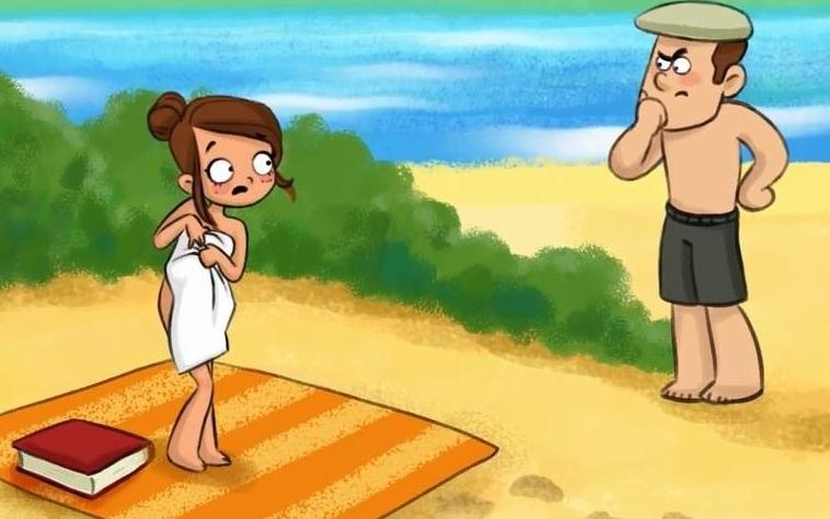 Ai danh cap vong tay cua co gai phoi nang ben bo song? hinh anh