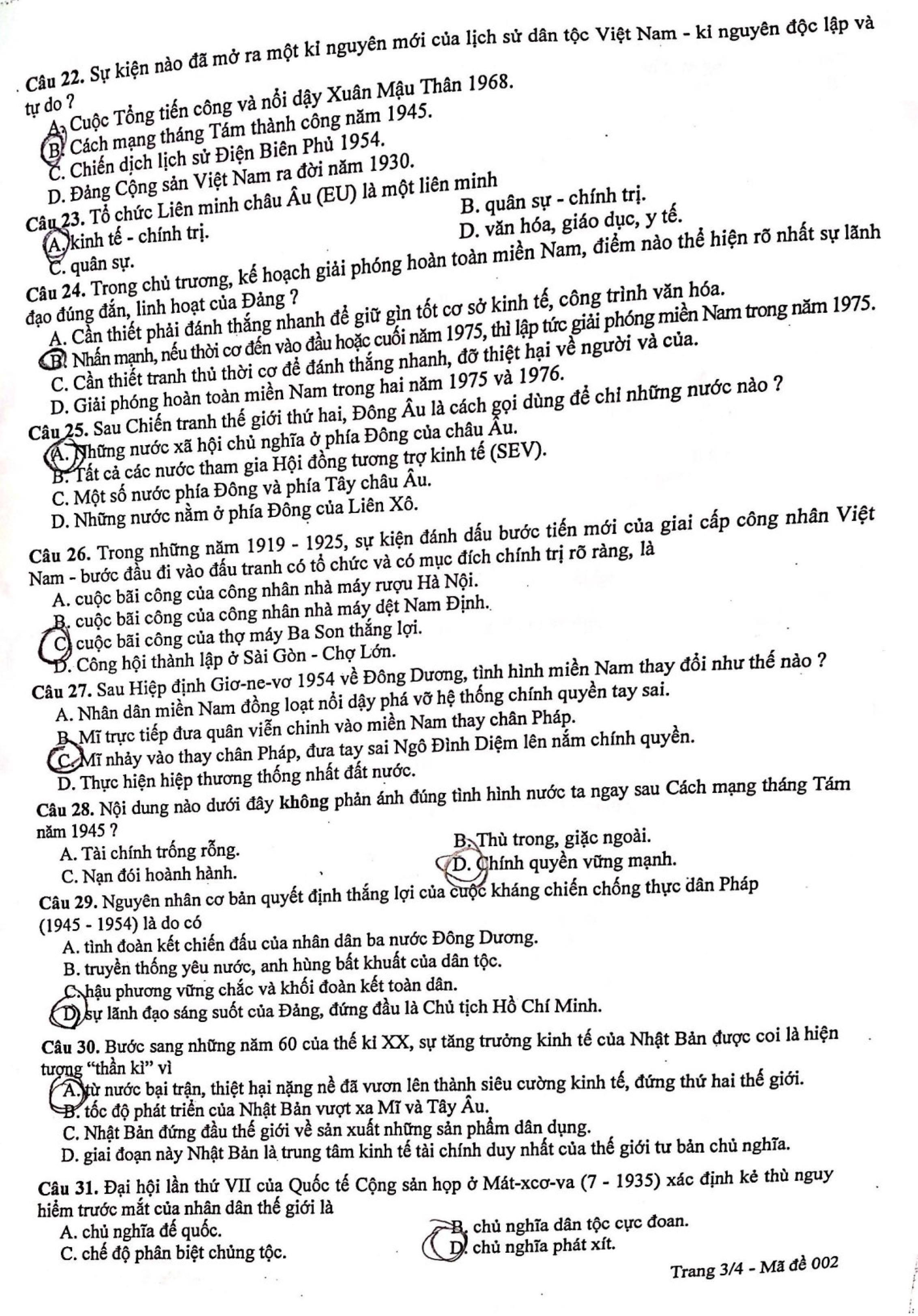 giải đề môn Lịch sử ảnh 4 giai de mon Lich su anh 4