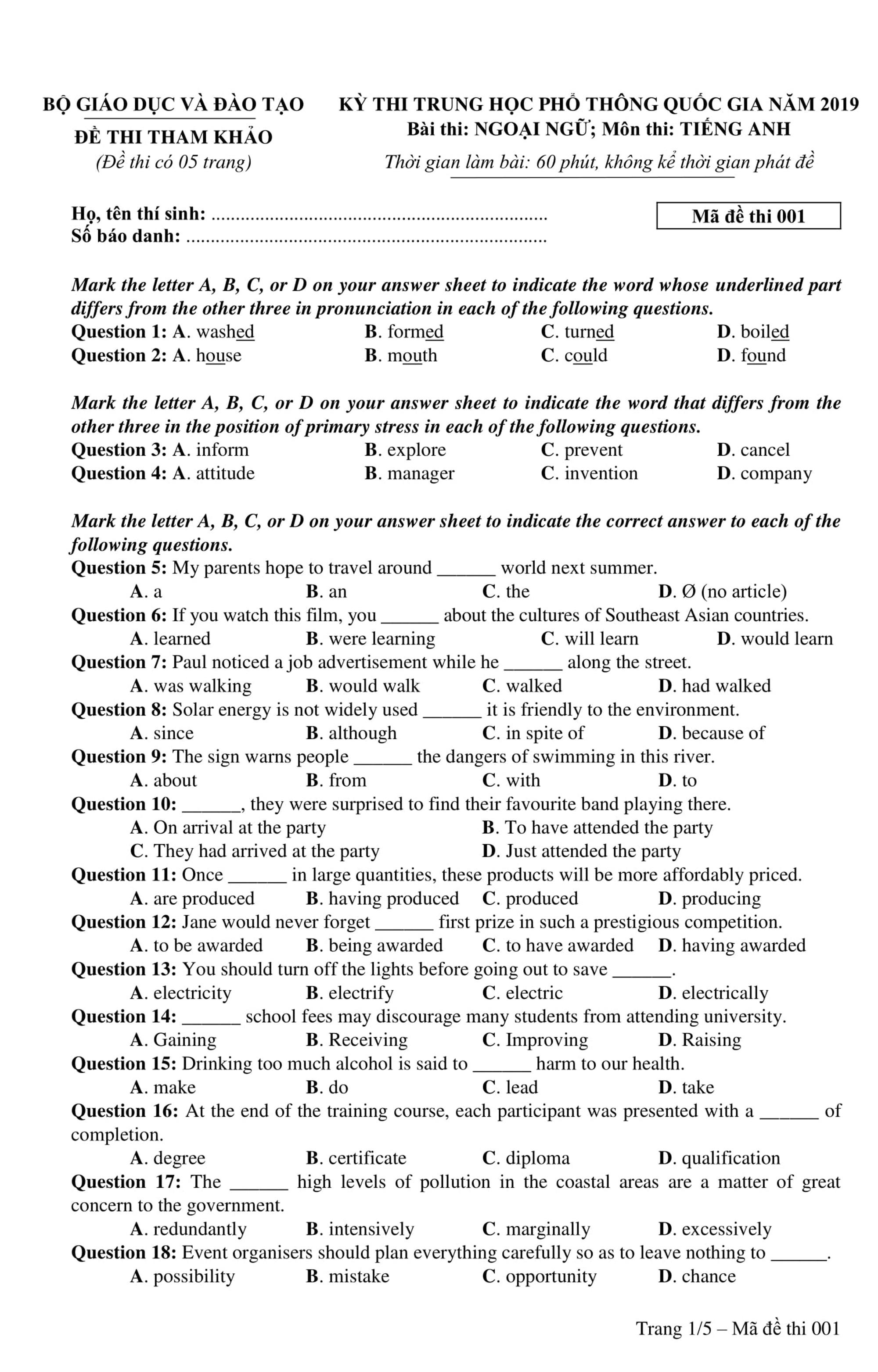 thi thpt quoc gia 2019 anh 1