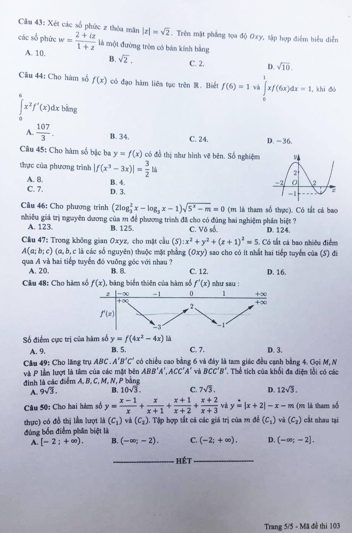 đáp án môn toán ảnh 5 dap an mon toan anh 5