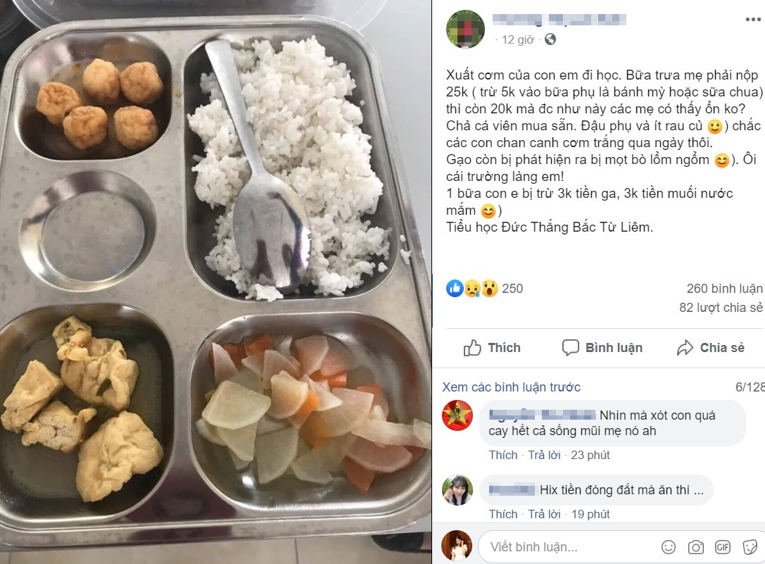 yêu cầu trường báo cáo vụ suất ăn 20.000 đồng ảnh 1 yeu cau truong bao cao vu suat an 20.000 dong anh 1