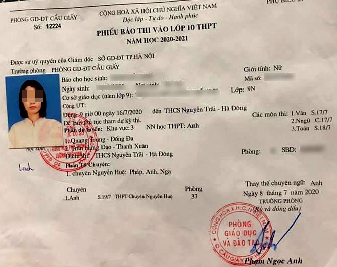 Phieu bao du thi khong ro rang, thi sinh co the den nham diem thi hinh anh