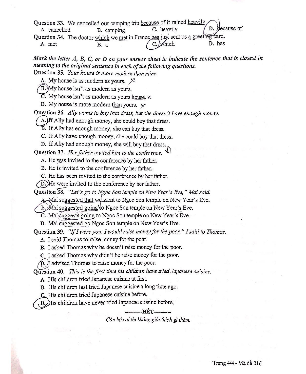 De Tieng Anh tuyen sinh lop 10 cong lap anh 4