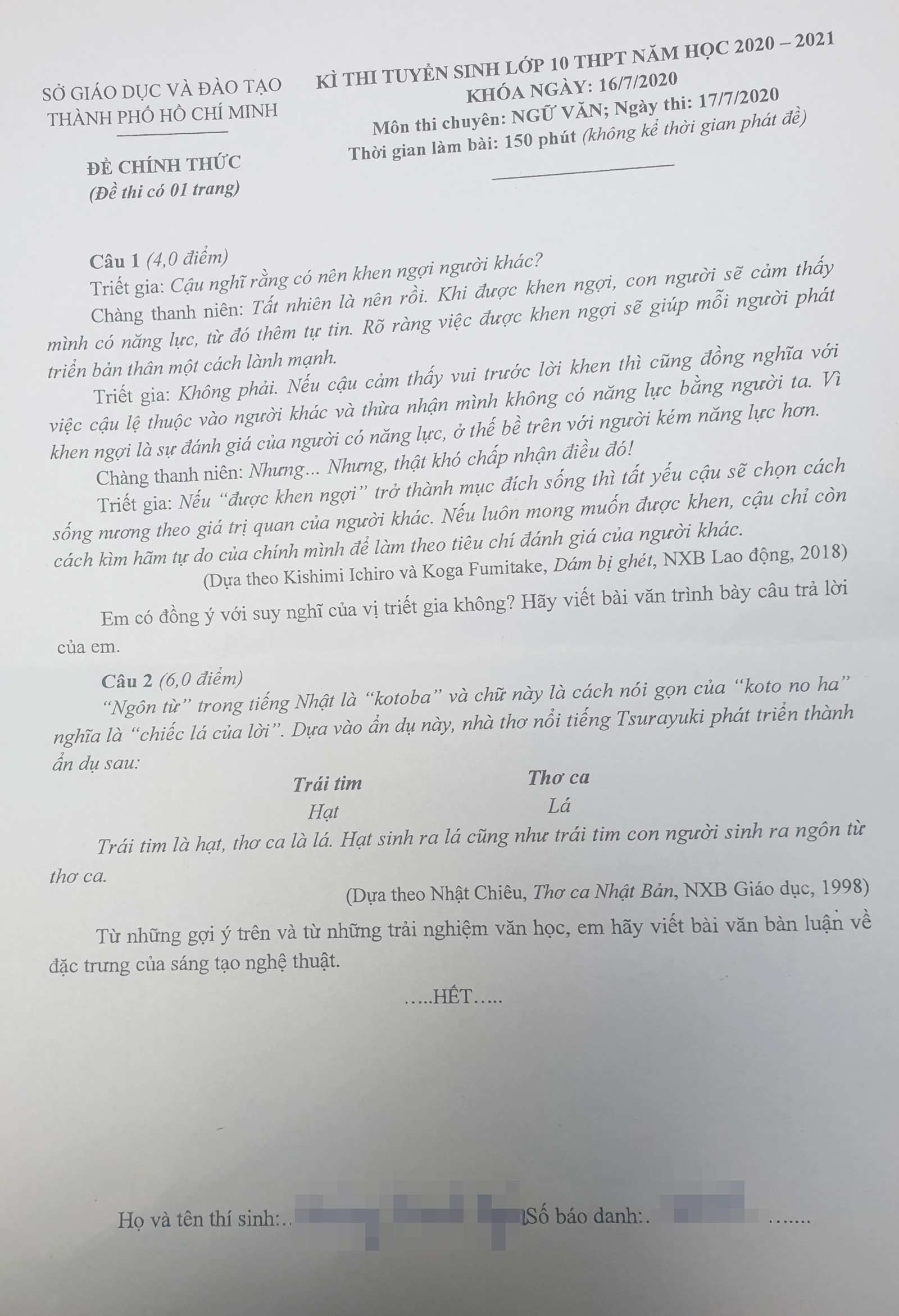 Đề thi các môn chuyên vào lớp 10 ảnh 2 De thi cac mon chuyen vao lop 10 anh 2